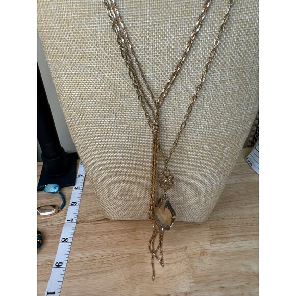 Loft Gold-Tone Three Necklace Set With Faceted Crystal & Bead Accents 24" - Picture 9 of 11